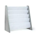 Kids' Bookshelf 4 Tier Book Organizer Gray - Humble Crew: Small Bookcase for Kids, MDF, Anti-Tip, Open Shelves