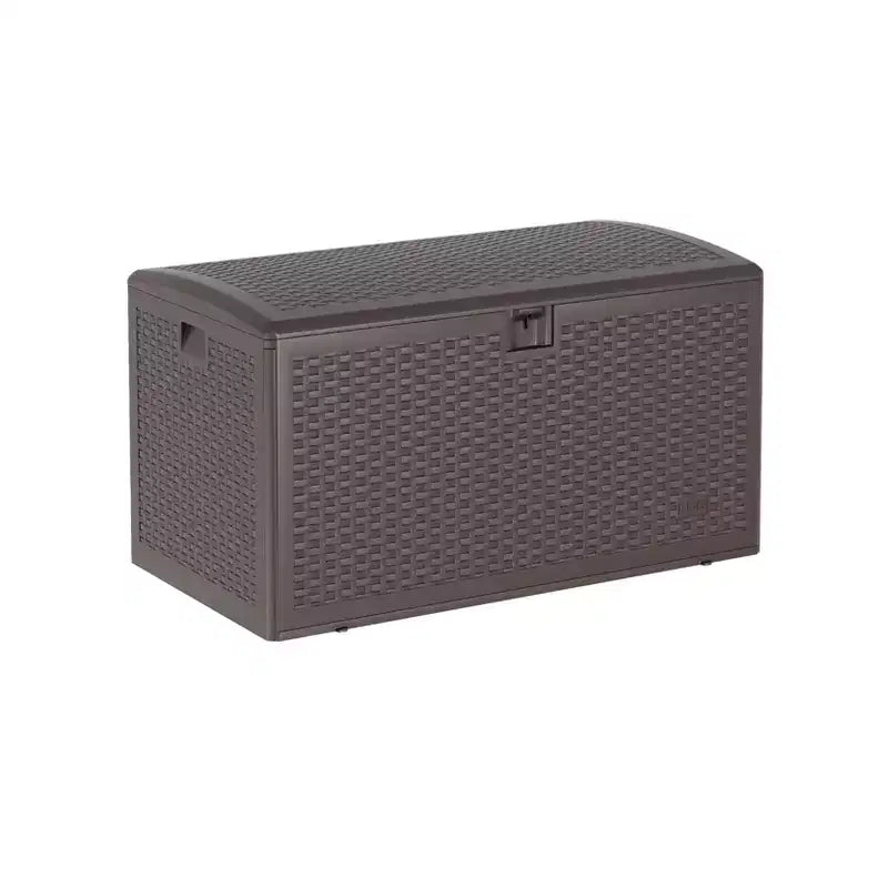 99 Gallon HDPE Outdoor Storage Deck Box with Straps, Waterproof Garden Tools Storage Bin for Patio, Lawn, Pool & Garage