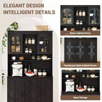 Meuble de garde-manger, Meuble de cuisine avec portes vitrées, Salle à manger