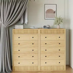 Commode haute de 31,5 po pour chambre à coucher, commode cannelée, armoire de rangement moderne en bois à 5 tiroirs, pour chambre d'enfant, couloir, salon
