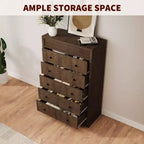 Commode haute de 31,5 po pour chambre à coucher, commode cannelée, armoire de rangement moderne en bois à 5 tiroirs, pour chambre d'enfant, couloir, salon