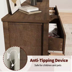 Commode haute de 31,5 po pour chambre à coucher, commode cannelée, armoire de rangement moderne en bois à 5 tiroirs, pour chambre d'enfant, couloir, salon