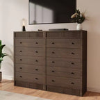 Commode haute de 31,5 po pour chambre à coucher, commode cannelée, armoire de rangement moderne en bois à 5 tiroirs, pour chambre d'enfant, couloir, salon
