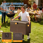 Grand coffre de rangement extérieur en résine de 450 litres – Conteneur de rangement étanche et verrouillable – Organiseur résistant aux intempéries pour coussins de terrasse, outils de jardin