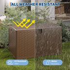 Grand coffre de rangement extérieur en résine de 450 litres – Conteneur de rangement étanche et verrouillable – Organiseur résistant aux intempéries pour coussins de terrasse, outils de jardin