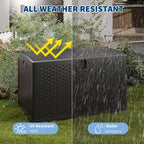 Grand coffre de rangement extérieur en résine de 450 litres – Conteneur de rangement étanche et verrouillable – Organiseur résistant aux intempéries pour coussins de terrasse, outils de jardin