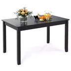 Costway 48 Wooden Dining Table for 4 People w/ Rubber Wood Legs Rectangular Table
