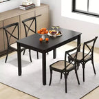Table à manger rectangulaire en bois de 48" pour 4 personnes avec pieds en bois d'hévéa