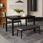 Table à manger rectangulaire en bois de 48" pour 4 personnes avec pieds en bois d'hévéa