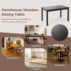 Table à manger rectangulaire en bois de 48" pour 4 personnes avec pieds en bois d'hévéa