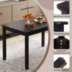 Table à manger rectangulaire en bois de 48" pour 4 personnes avec pieds en bois d'hévéa