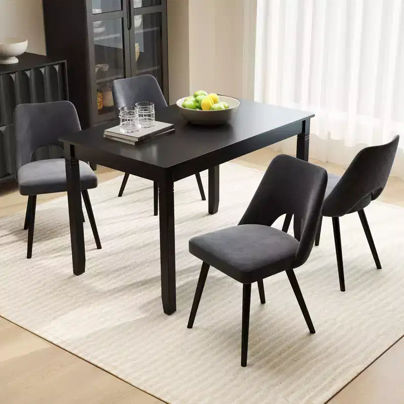 Costway 48 Wooden Dining Table for 4 People w/ Rubber Wood Legs Rectangular Table
