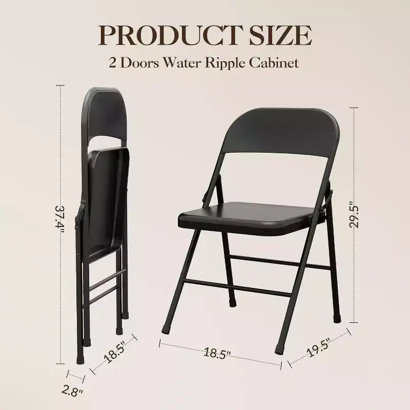 Padded Folding Chairs with Cushion, 350 LBS Heavy Duty Double Braced Metal Chairs, Stackable & Portable for Home Use