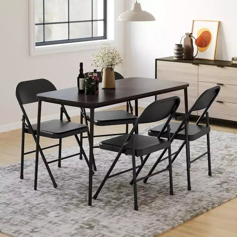 Padded Folding Chairs with Cushion, 350 LBS Heavy Duty Double Braced Metal Chairs, Stackable & Portable for Home Use