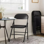 Chaises pliantes rembourrées avec coussin, chaises en métal à double renfort robustes de 158 kg, empilables et portables pour usage domestique