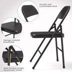 Chaises pliantes rembourrées avec coussin, chaises en métal à double renfort robustes de 158 kg, empilables et portables pour usage domestique