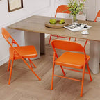 Chaises pliantes rembourrées avec coussin, chaises en métal à double renfort robustes de 158 kg, empilables et portables pour usage domestique