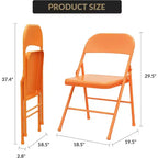 Chaises pliantes rembourrées avec coussin, chaises en métal à double renfort robustes de 158 kg, empilables et portables pour usage domestique