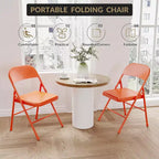 Chaises pliantes rembourrées avec coussin, chaises en métal à double renfort robustes de 158 kg, empilables et portables pour usage domestique