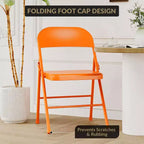 Chaises pliantes rembourrées avec coussin, chaises en métal à double renfort robustes de 158 kg, empilables et portables pour usage domestique