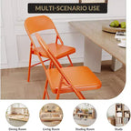 Chaises pliantes rembourrées avec coussin, chaises en métal à double renfort robustes de 158 kg, empilables et portables pour usage domestique