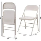 Chaises pliantes rembourrées avec coussin, chaises en métal à double renfort robustes de 158 kg, empilables et portables pour usage domestique