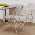 Chaises pliantes rembourrées avec coussin, chaises en métal à double renfort robustes de 158 kg, empilables et portables pour usage domestique