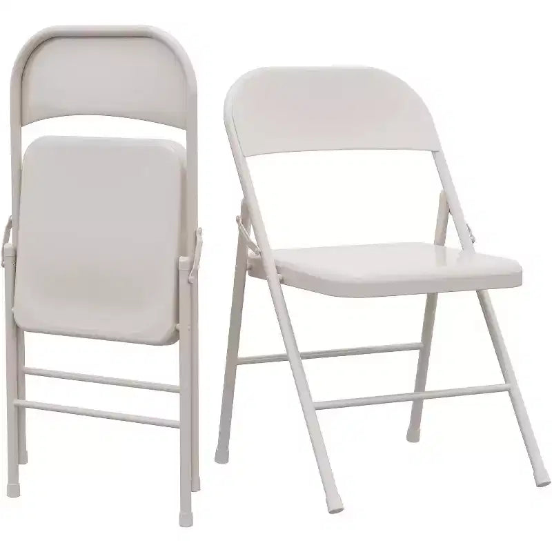 Padded Folding Chairs with Cushion, 350 LBS Heavy Duty Double Braced Metal Chairs, Stackable & Portable for Home Use