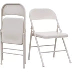 Chaises pliantes rembourrées avec coussin, chaises en métal à double renfort robustes de 158 kg, empilables et portables pour usage domestique