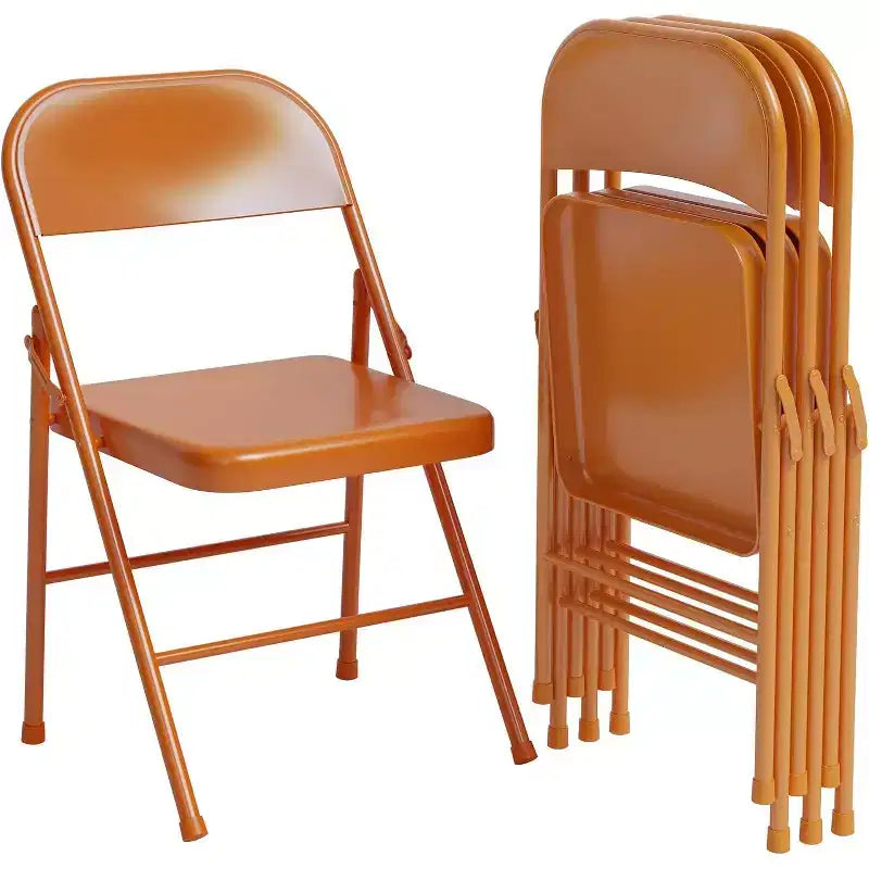Padded Folding Chairs with Cushion, 350 LBS Heavy Duty Double Braced Metal Chairs, Stackable & Portable for Home Use