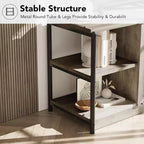 Meuble TV industriel pour téléviseurs jusqu'à 65''/75'', meuble de divertissement rustique avec armoire à double porte grillagée et étagères ouvertes, console multimédia pour salon