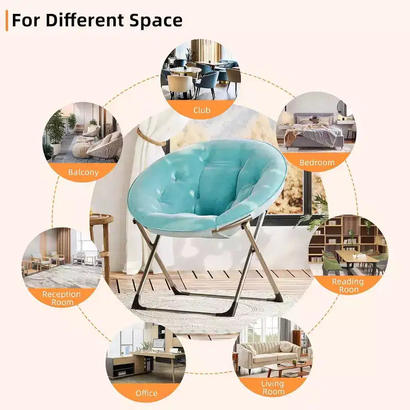 Comfy Portable Butterfly Saucer Chair, Soft Faux Fur, Oversized Accent, No Assembly Needed, for Bedroom, Living Room, Dorm, For Kids, Teens & Adults