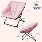 Fauteuil papillon portable et confortable, en fausse fourrure douce, grand format, aucun assemblage requis, pour chambre à coucher, salon, dortoir, pour enfants, adolescents et adultes