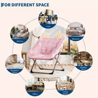 Fauteuil papillon portable et confortable, en fausse fourrure douce, grand format, aucun assemblage requis, pour chambre à coucher, salon, dortoir, pour enfants, adolescents et adultes