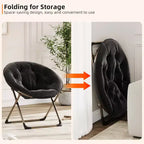 Fauteuil papillon portable et confortable, en fausse fourrure douce, grand format, aucun assemblage requis, pour chambre à coucher, salon, dortoir, pour enfants, adolescents et adultes