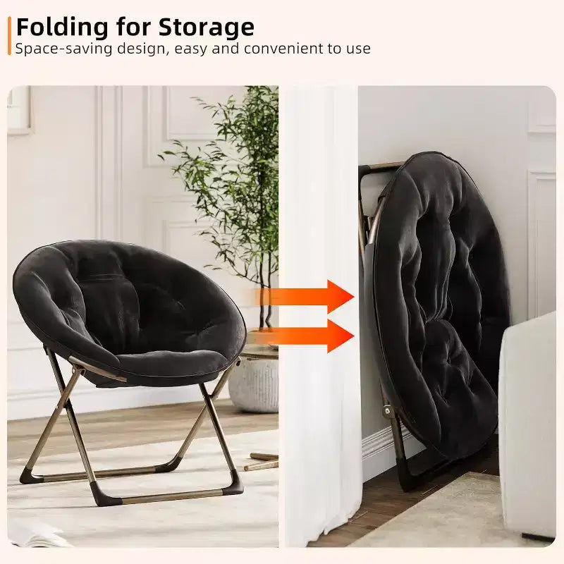 Comfy Portable Butterfly Saucer Chair, Soft Faux Fur, Oversized Accent, No Assembly Needed, for Bedroom, Living Room, Dorm, For Kids, Teens & Adults