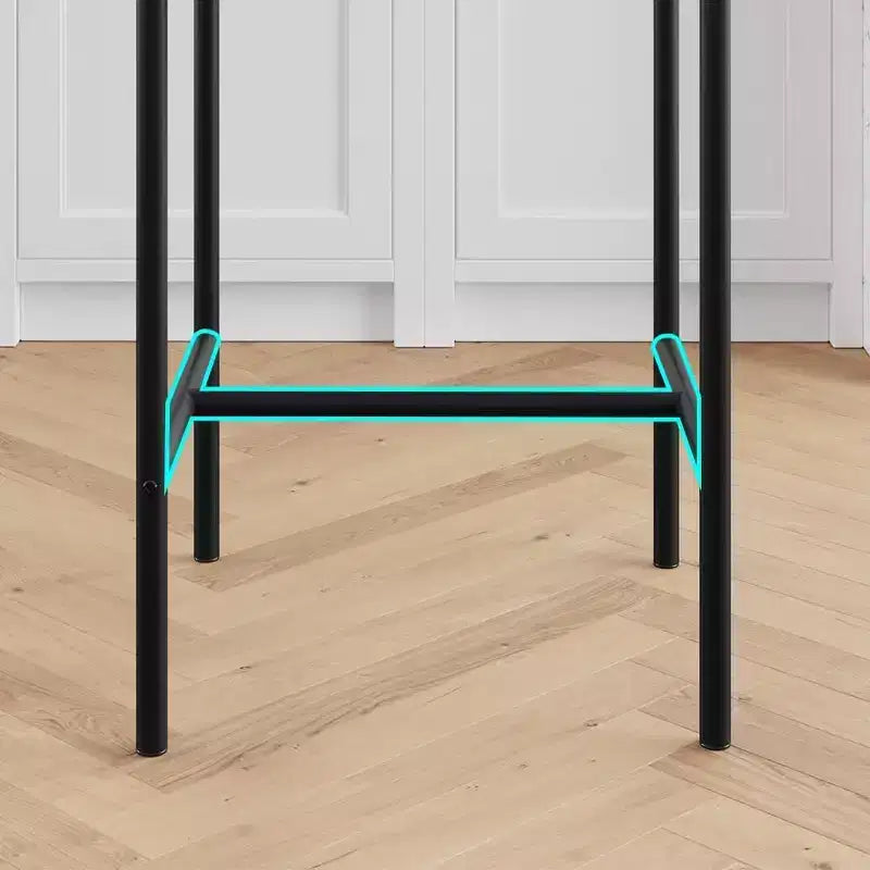 Acekool 65cm Counter Height Bar Stools Set of 4 Faux Leather with Back and Footrest for Kitchen Island