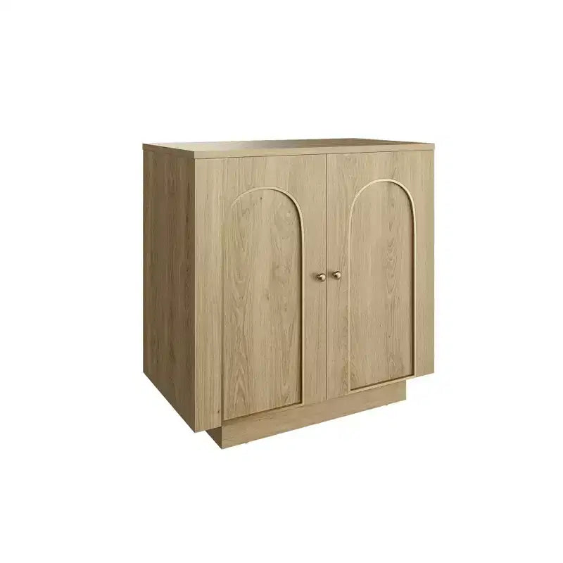 Clihome 30.3 in.H Accent Cabinet Office Storage Cabinet with 1 Shelf and Soft-Close Hinges, Arched Doors