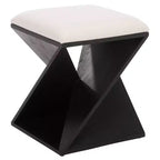 Tabouret en bois avec coussin – Noir/Blanc
