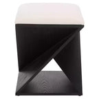 Tabouret en bois avec coussin – Noir/Blanc
