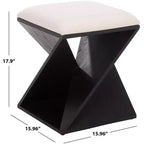 Tabouret en bois avec coussin – Noir/Blanc