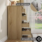 Commode en bois à 8 tiroirs - 120 cm de large, rangement profond pour chambre, salon et couloir