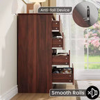 Commode en bois à 8 tiroirs - 120 cm de large, rangement profond pour chambre, salon et couloir
