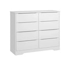 Commode en bois à 8 tiroirs - 120 cm de large, rangement profond pour chambre, salon et couloir