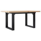vidaXL Coffee Table O-Frame Solid Wood Pine and Steel