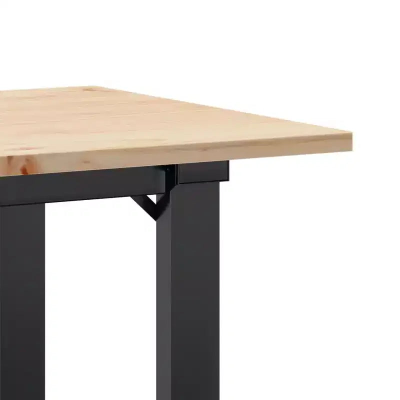 vidaXL Coffee Table O-Frame Solid Wood Pine and Steel