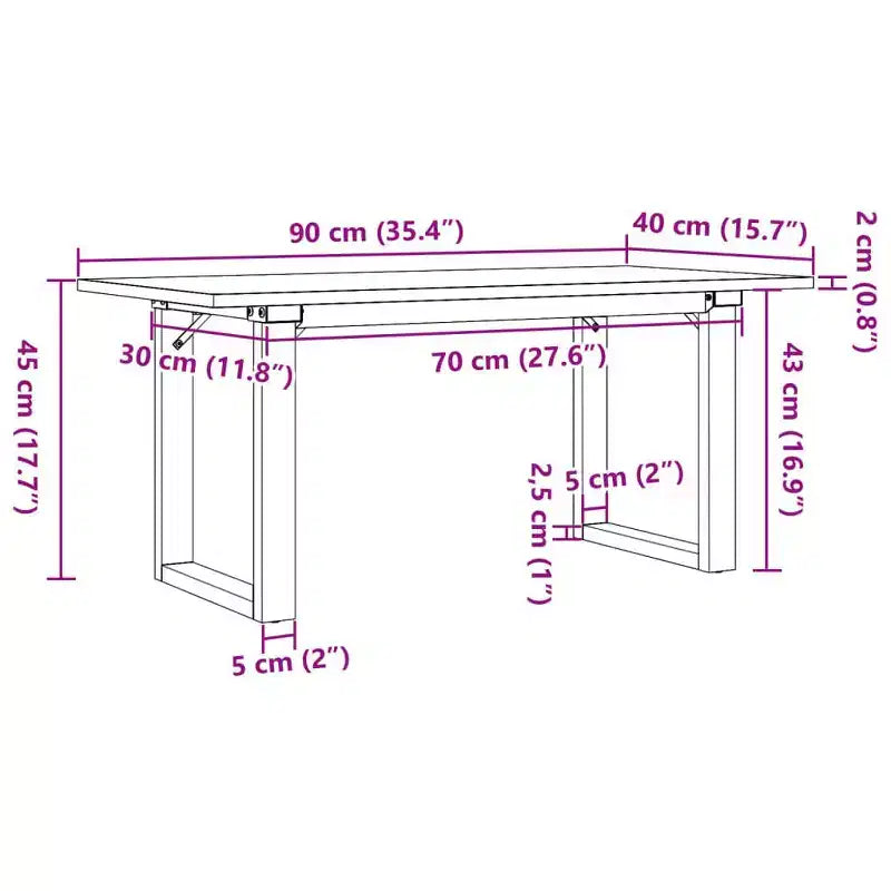 vidaXL Coffee Table O-Frame Solid Wood Pine and Steel