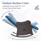 Fauteuil à bascule d'extérieur en osier avec coussins