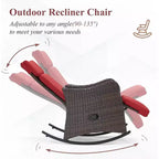 Fauteuil à bascule d'extérieur en osier avec coussins