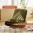 Fauteuil à bascule rétro en bois massif pour chambre de bébé et salon - Mouvement de glisse doux